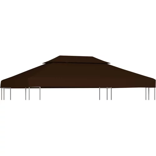 vidaXL Streha za paviljon 2-delna 310 g/m² 4x3 m rjava, (20580632)