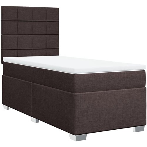 VidaXL Krevet s oprugama i madracem tamnosmeđi 100 x 200 cm od tkanine Slike
