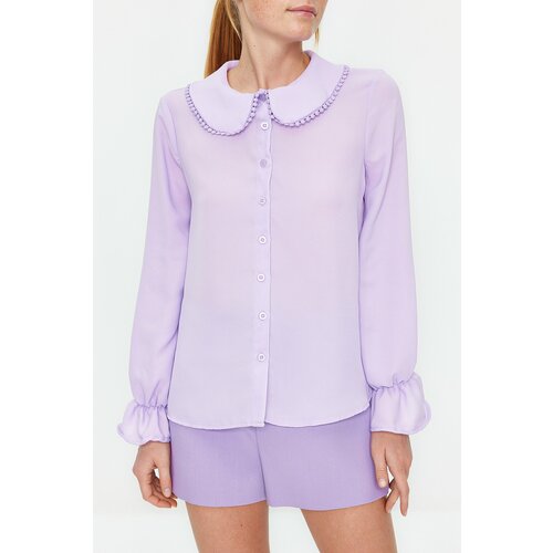 Trendyol Lilac Collar Detailed Ruffled Woven Shirt Slike