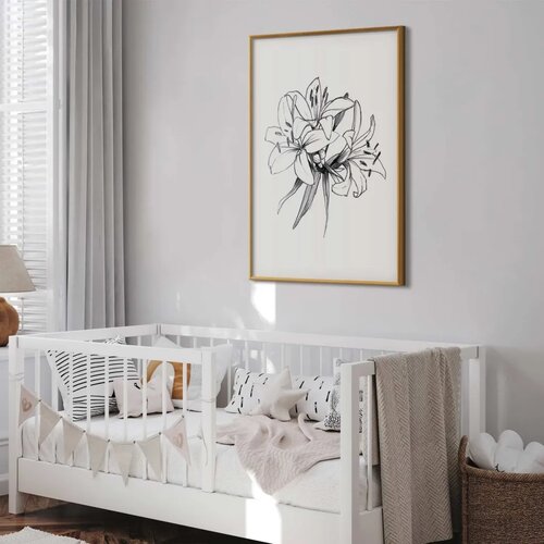  Plakat Drawn Flowers 29.7x42 Zlatni okvir Cene