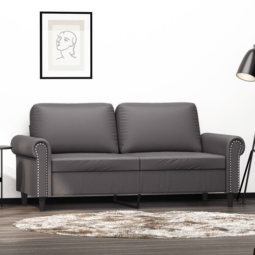  The Living Store Dvosed siv 140 cm umetno usnje - Kavč Dvosed, (21447875) Cene