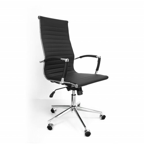 kancelarijska stolica BOB-R HB L od prave kože - Crna Slike