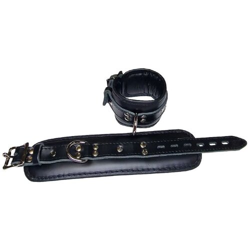 Mister B Essential Leather Lockable Ankle Restraints Black Slike