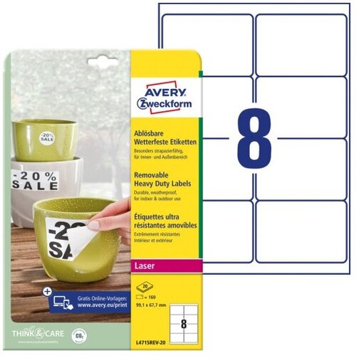  Etikete zweckform l4715rev-20 99,1x67,7 poliestrske odstranljive ZWECKFORM1 Cene