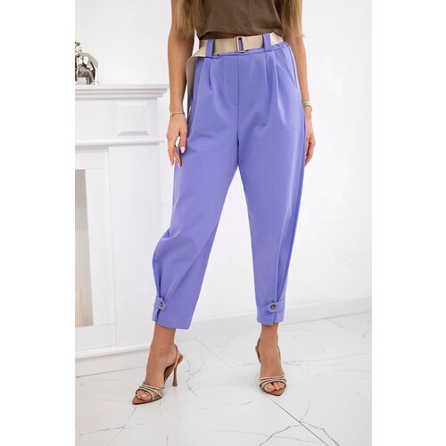 Kesi Włoski Summer Punto trousers with leg closure violet Cene