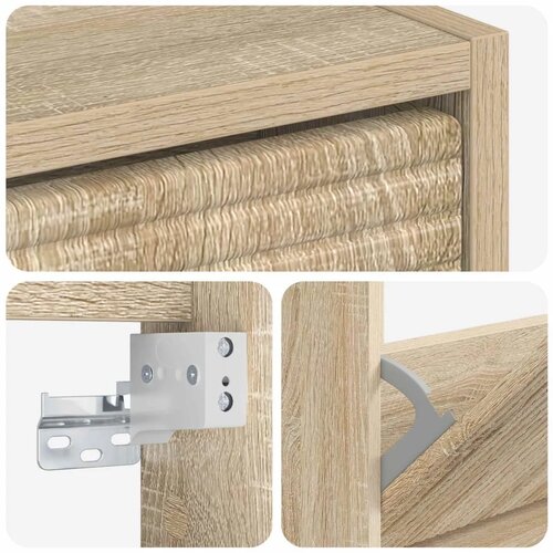  Ormar za cipele na zidu HAARLEM 71 x 17 x 86 cm Hrast sonoma - Hrast sonoma Slike