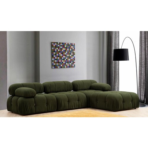  bubble green L1-O1-1R-PUF green corner sofa Cene