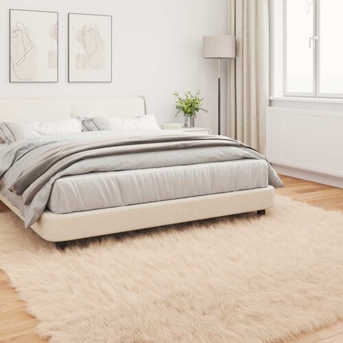  Tepih od umjetne ovčje kože TAFALLA Bež 240 x 240 cm Poliester Slike