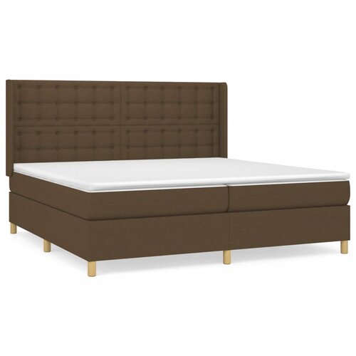 VidaXL Box spring postelja z vzmetnico temno rjav 200x200 cm blago, (20893671) Slike