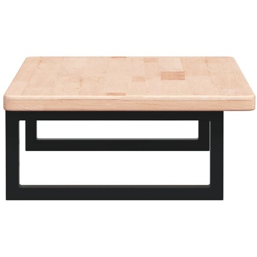  Zidna polica za umivaonik od čelika i masivne hrastovine Smeđa 80 x 40 x 2.5 cm Slike