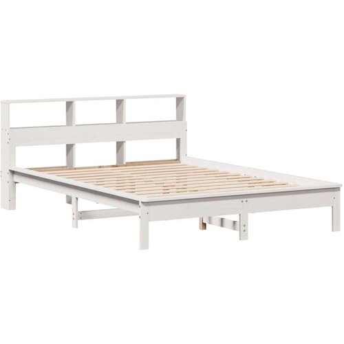 vidaXL Posteljni okvir brez vzmetnice bel 140x190 cm trdna borovina Cene