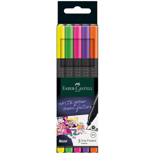 Faber-Castell Marker Grip Finepen Neon, 5 kosov Cene