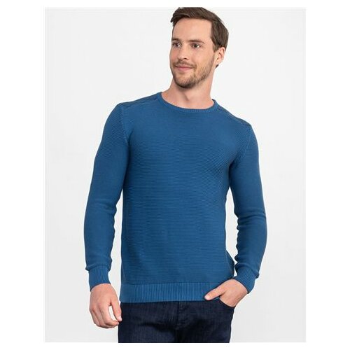 Tudors plavi džemper sa teksturom o izrez (KZ200001-601) Slike