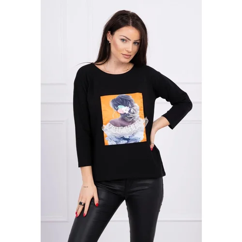 Kesi Blouse with graphics 3D, lace black