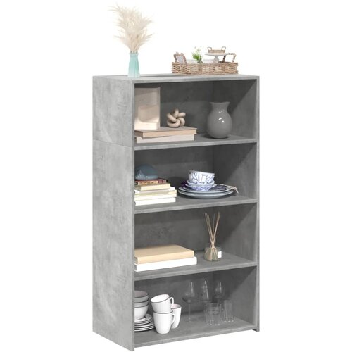 VidaXL Visoka omara betonsko siva 70x41x124 cm inženirski les Slike