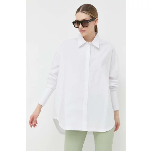 Patrizia Pepe Pamučna košulja za žene, boja: bijela, relaxed, s klasičnim ovratnikom