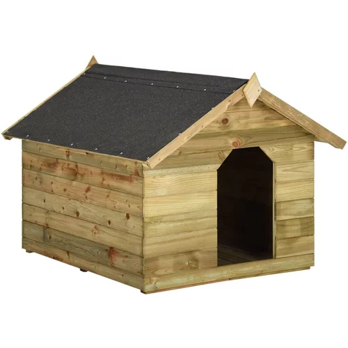 vidaXL Vrtna pasja uta z odpirajočo streho impregnirana borovina