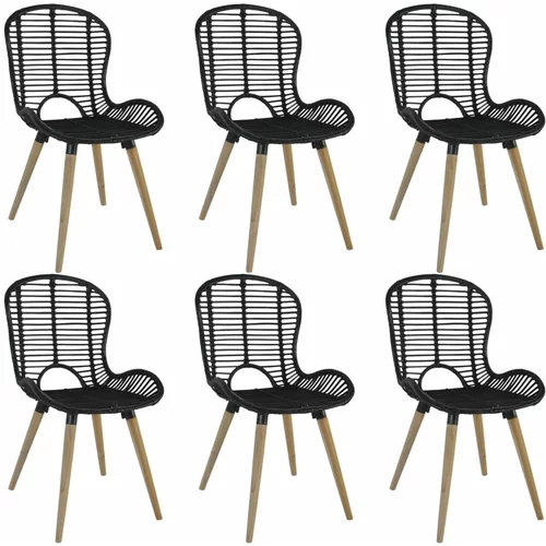  Blagovaonske stolice od prirodnog ratana 6 kom crne
