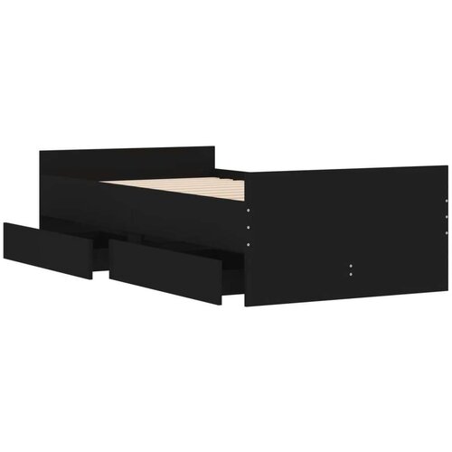 VidaXL Okvir kreveta s ladicama crni 90 x 190 cm Slike