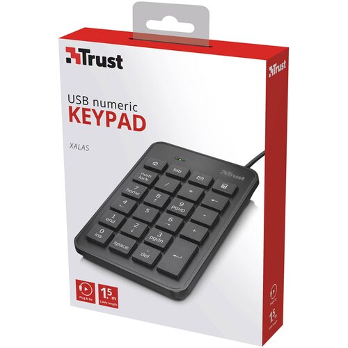 Trust 22221 numeric keypad Laptop /PC USB Black Slike
