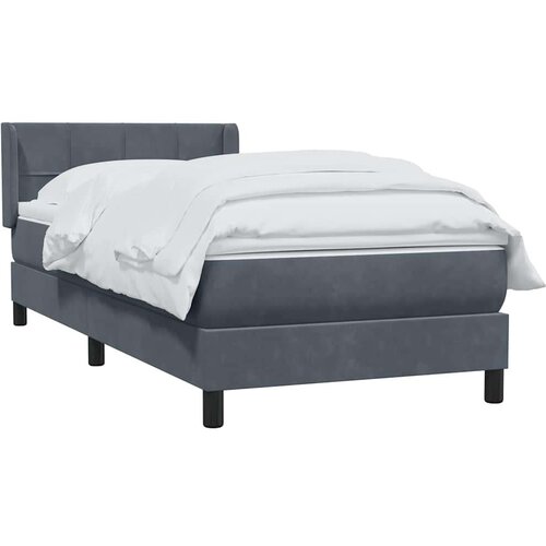 VidaXL Box spring krevet s madracem tamnosivi 80 x 220 cm bar&amp;scaron;unasti Slike