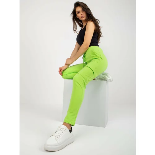 Fashion Hunters Lime cotton cargo sweatpants