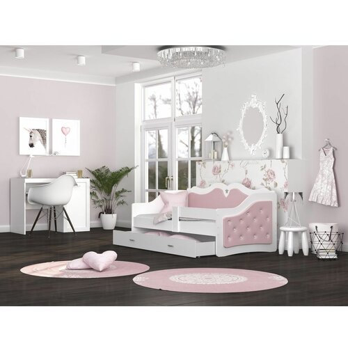 dečiji tapacirani krevet lili exclusive - rozi - 160x80 cm Slike