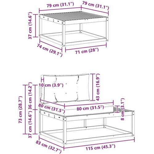  Set vanjskih sofa s jastukom 3 Komad Prirodna i bež Slike