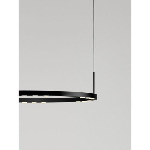 Nova Luce Mat črna aluminijasta LED zatemnitvena viseča svetilka &amp;oslash; 60 cm Lunette &amp;ndash; Slike