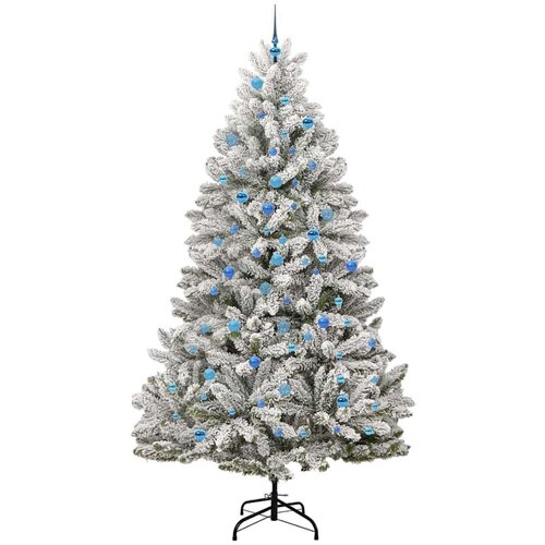 VidaXL Umjetno božićno drvce Zelena i bijela 240 cm PVC i metal Slike