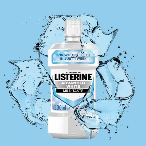 Listerine Advanced White Mild Taste Mouthwash ustna vodica 500 ml unisex