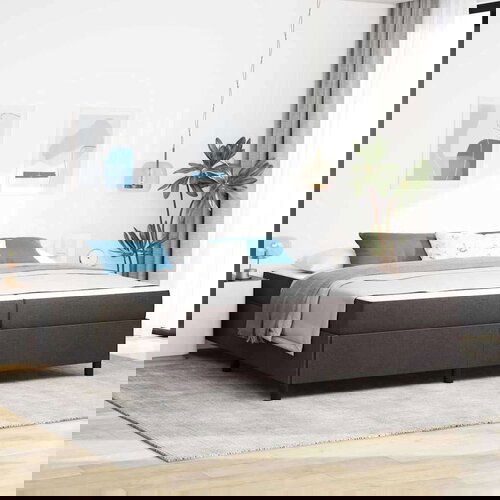  Krevet s opruga kutije Smeđa 200 x 200 cm Slike
