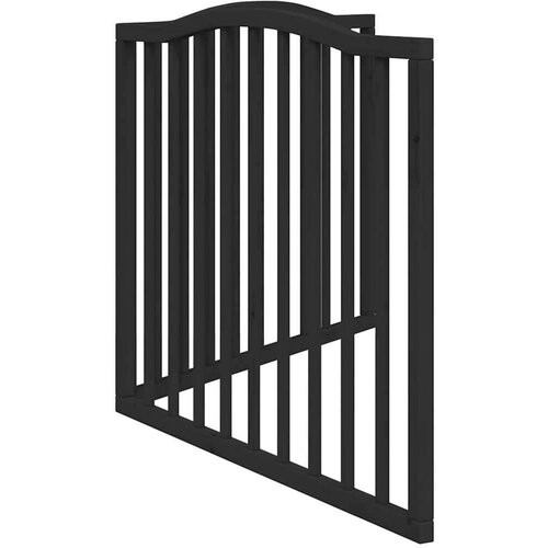 VidaXL Vrata za pse s 2 panela sklopiva crna 160 cm od drva topole Slike