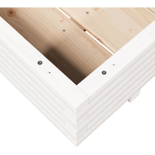  Vrtna sadilica bijela 90 x 60 x 26,5 cm od masivne borovine Slike