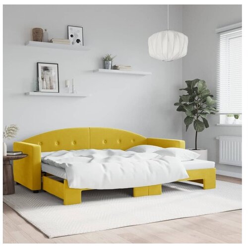 vidaXL Izvlečna dnevna postelja rumena 80x200 cm žamet Cene
