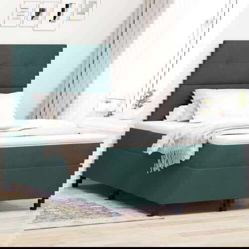  Okvir kreveta s madracem tamnozelene boje 120x200 cm baršun Cijene