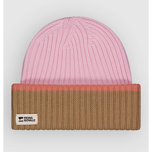 Mons Royale Innsbruck Merino Knit Balaklave pink / tan Slike
