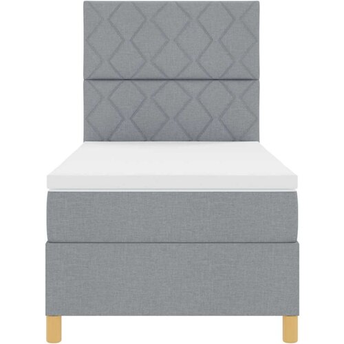VidaXL krevet s opružnim okvirom i madracem svjetlosivi 100x200 cm tkanina Slike