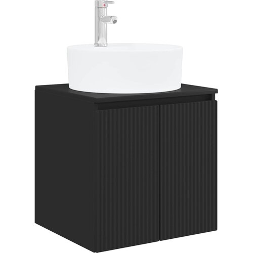  Umivaonik s policom Crna 49,5 x 44,5 x 65 cm Konstruirano drvo Slike
