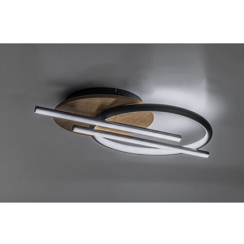 Rabalux LED plafonjera Arash, 40W, CCT na wall switch, 53x35cm, Crna Slike
