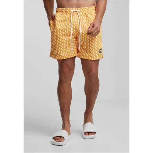 Urban Classics Men's Pattern Orange Swimwear with Pattern