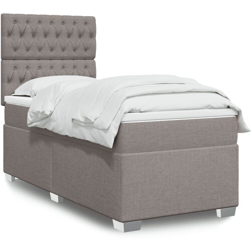  The Living Store Box spring postelja z vzmetnico taupe 100x200 cm blago - Box Spring Postelja, (21496991) Slike