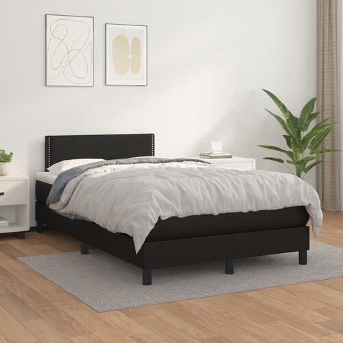 The Living Store Box spring postelja z vzmetnico črna 120x200 cm umetno usnje - Box Spring Postelja, (21517219) Slike