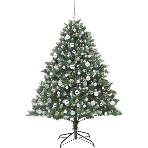 VidaXL Umjetno božićno drvce s stalakom Zelena 126 x 126 x 180 cm Slike