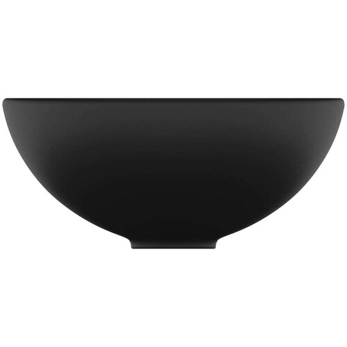 vidaXL Razkošen umivalnik okrogel mat črn 32,5x14 cm keramičen Cene