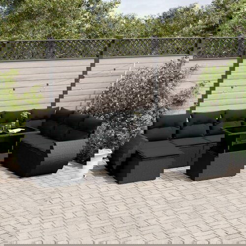 vidaXL 9-dijelni set vrtnih sofa s jastucima crni od poliratana Cijene