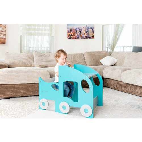ToddlerInFamily MONTESSORI MIZICA S STOL�KOM (MODRA/SIVA) Cene