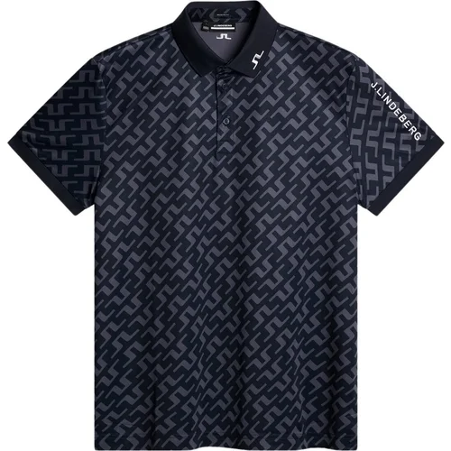 J.Lindeberg Tour Tech Regular Fit Print Bias Bridge Navy L Polo majica