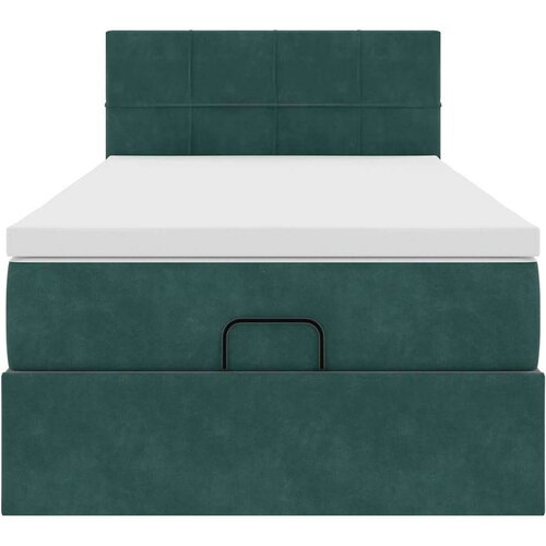VidaXL Okvir kreveta s madraca tamnozeleni 90x190cm bar&amp;scaron;unasti Slike