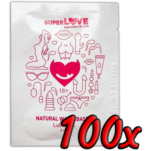 SuperLove Natural Waterbased Lubricant 4ml 100 pack